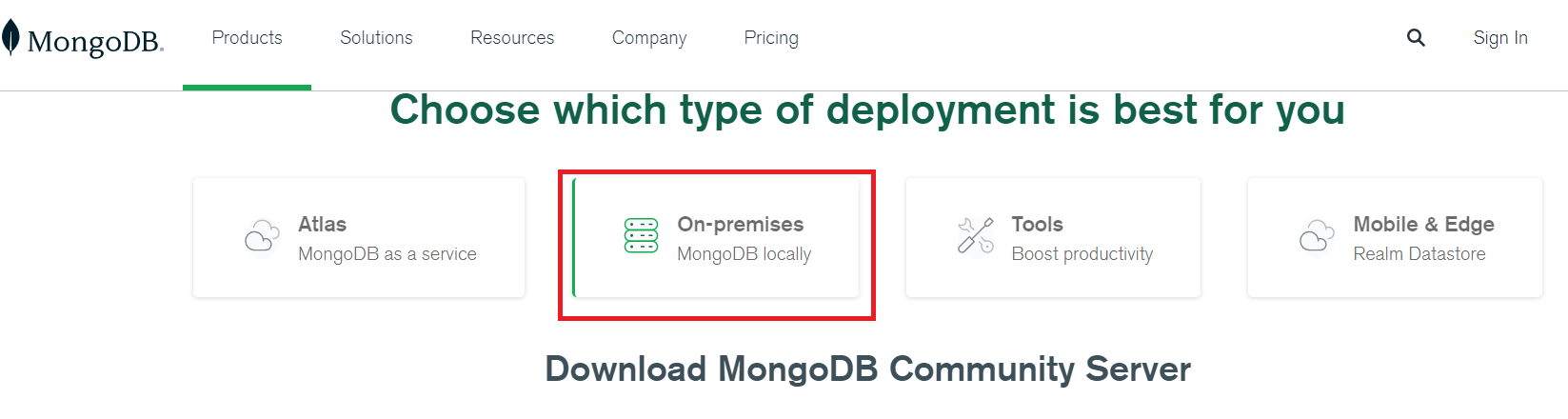 Descarga mongodb