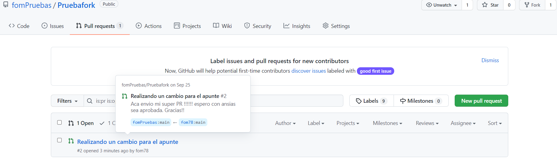 Nueva pull request